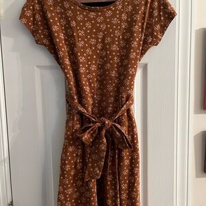 Toad&Co Brown Floral Wrap Dress